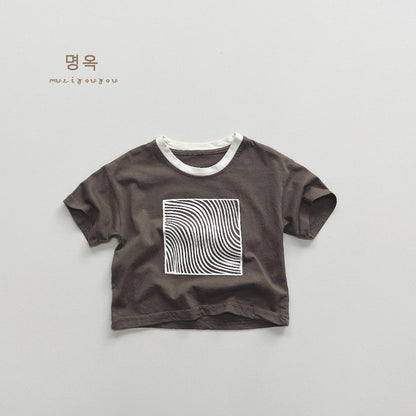 【BABY&KID】夏新作 コットンプリント半袖TシャツSK080808