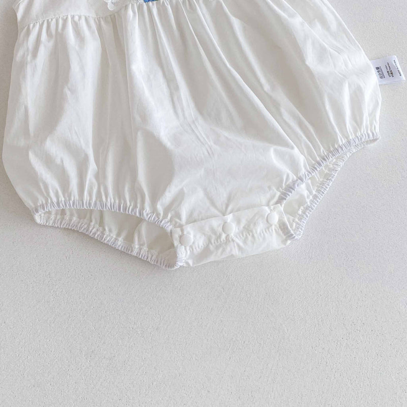 【BABY】夏新作 カラーフラワーVネックロンパースSK091505