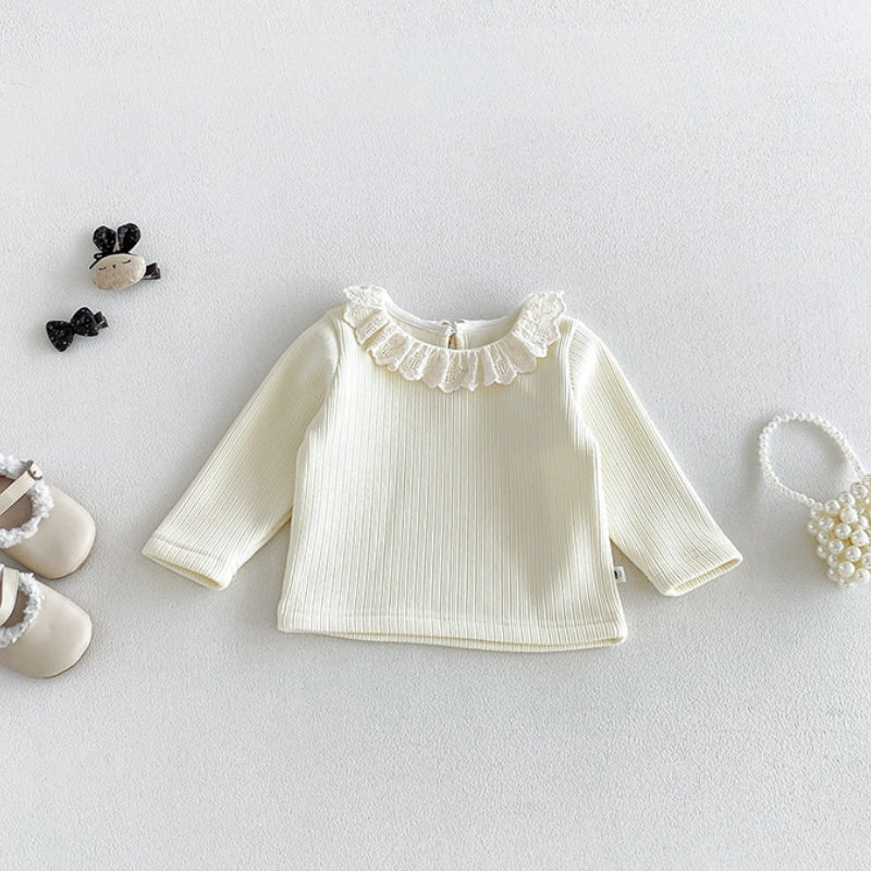 【BABY】冬新作キルティングワンピース＆フリル襟裏起毛トップスSK107611
