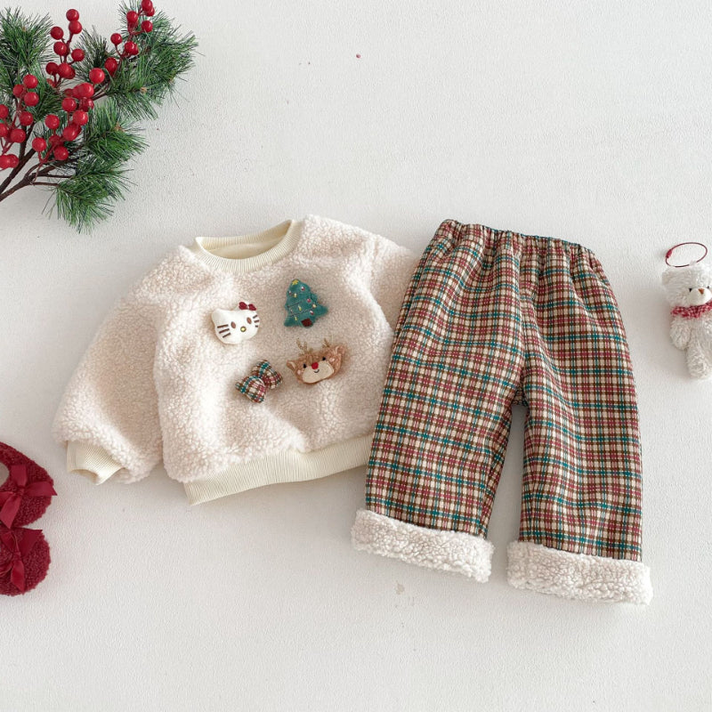 【BABY&KID】冬新作韓国風チェックあったかパンツSK103018