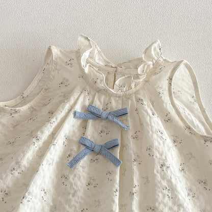 【BABY】夏新作小花柄ノースリーブトップス＆レース裾パンツSK104522