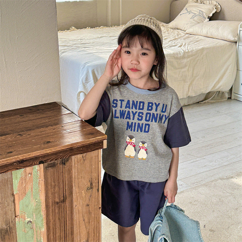 【BABY&KID】夏新作 ペンギン刺繍TシャツSK091622