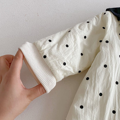 【BABY】冬新作ドット裏起毛カバーオールSK102712