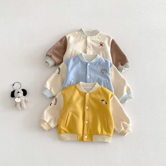 【BABY&KID】韓国風配色スリーブカートゥーンスタジャンSK103501