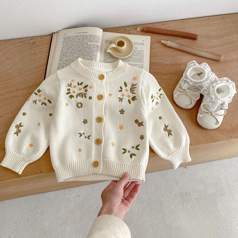 【BABY】花刺繍ニットカーディガンSK092827