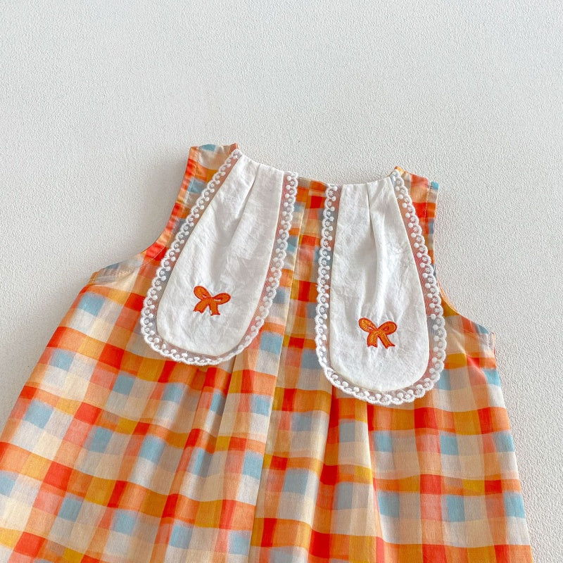 【BABY&KID】夏新作カラフルチェックセットアップ、サロペットSK106105