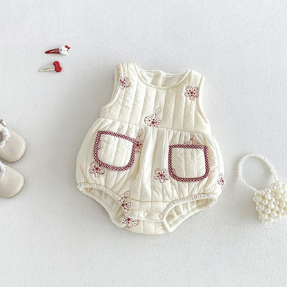【BABY】冬新作刺繍裏起毛ロンパース、ニットトップスSK108305