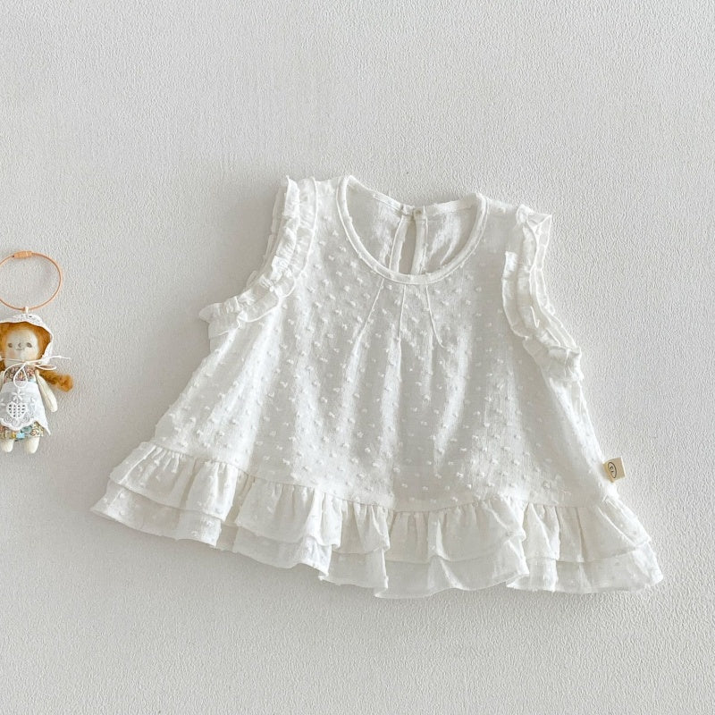 【BABY&KID】夏新作 無地ジャカードブラウス、デニムパンツSK105217