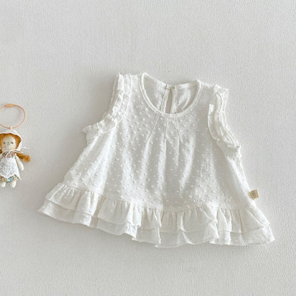 【BABY&KID】夏新作 無地ジャカードブラウス、デニムパンツSK105217