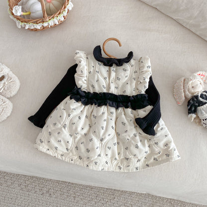 【BABY&KID】冬新作花柄中綿ノースリーブワンピースSK102736