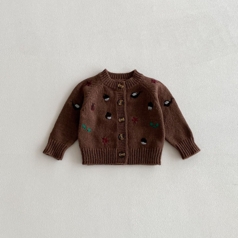 【BABY】松ぼっくり柄ニットカーディガンSK100733