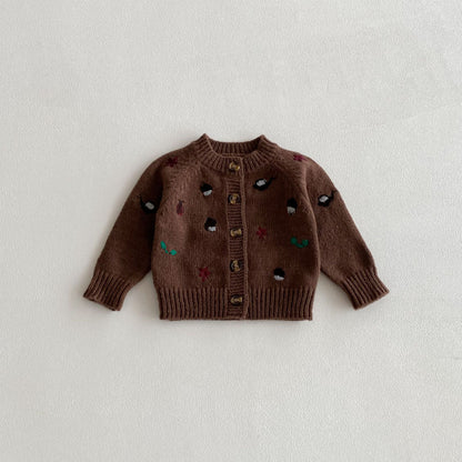 【BABY】松ぼっくり柄ニットカーディガンSK100733