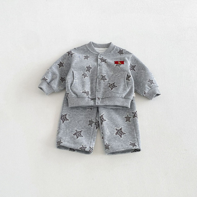 【BABY&KID】星柄、レオパード柄セットアップSK106605