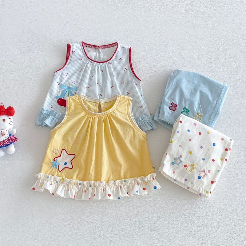 【BABY&KID】夏新作さくらんぼ、星柄セットアップSK105905