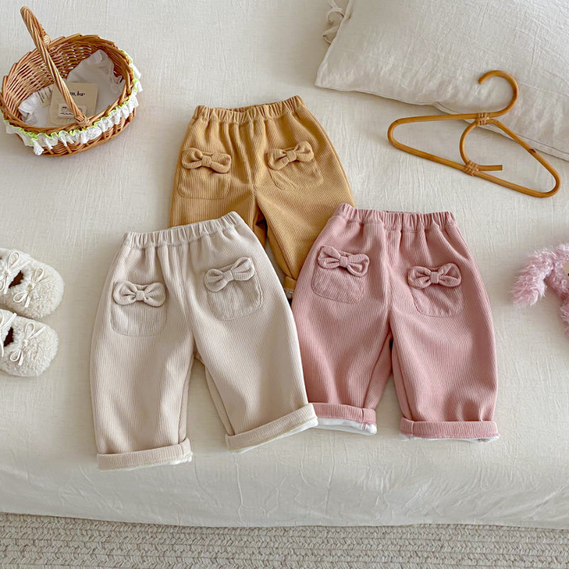 【BABY&KID】冬新作蝶結びコーデュロイあったかパンツSK102528