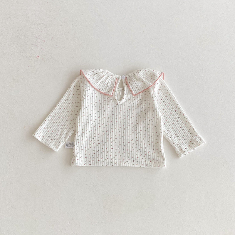 【BABY】プリント長袖フリル襟TシャツSK100823