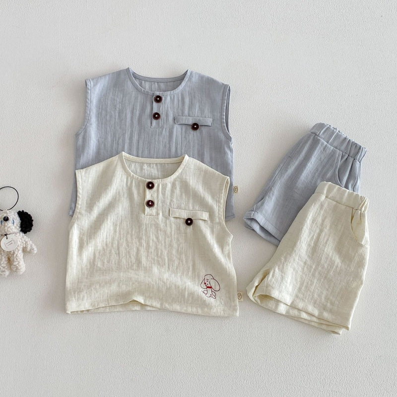 【BABY&KID】夏新作いぬプリントセットアップSK105606