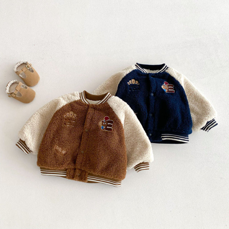 【BABY&KID】冬新作韓国風配色裏起毛ブルゾンSK102903