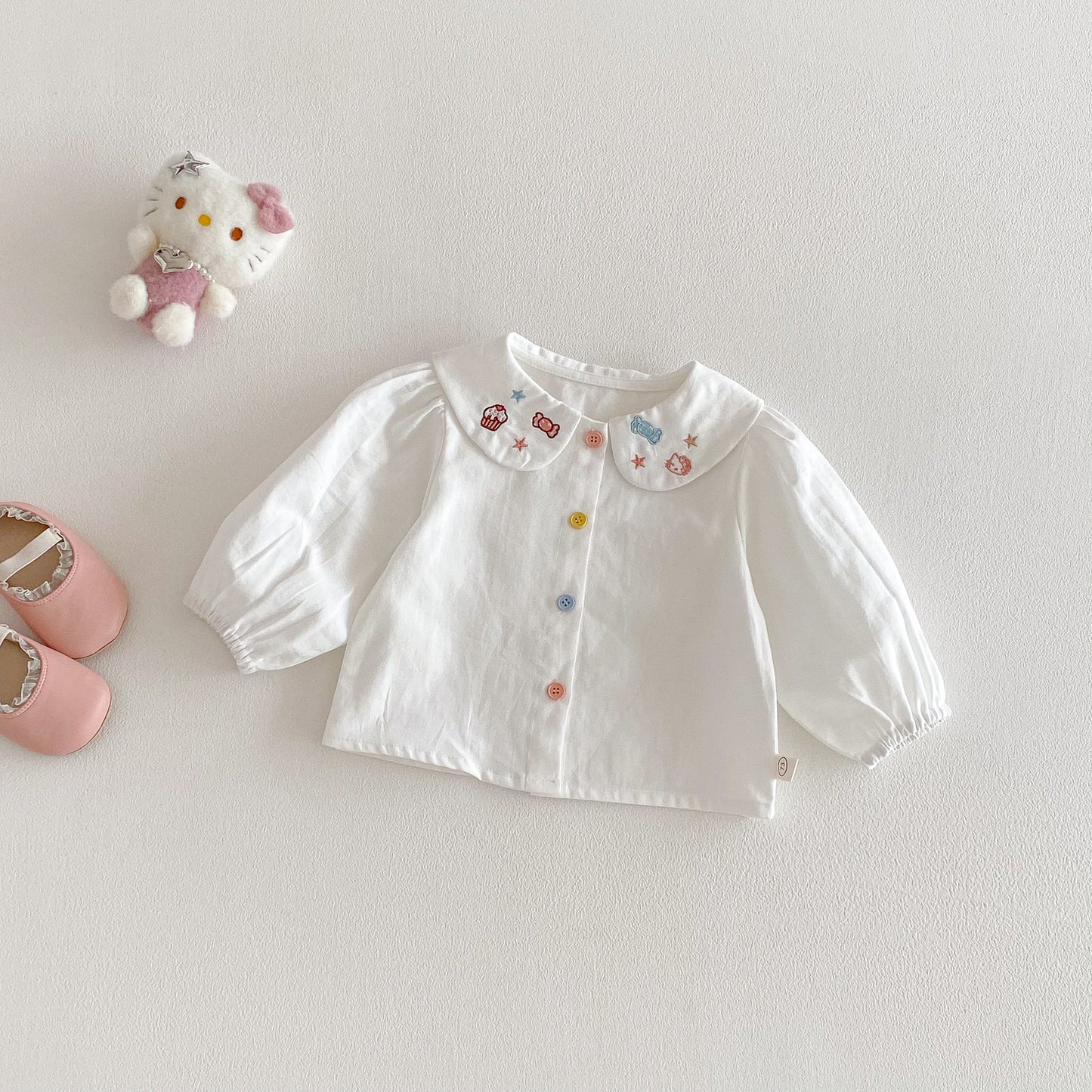 【BABY&KID】ねこ刺繍シャツSK103516