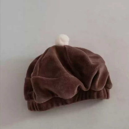 【BABY】韓国風ベロアサロペット、帽子SK102819