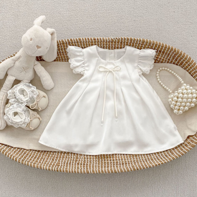 【BABY&KID】夏新作 フリルスリーブ蝶結びロンパース、ワンピースSK104922