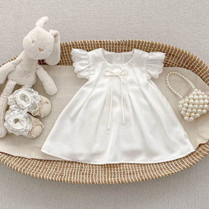 【BABY&KID】夏新作 フリルスリーブ蝶結びロンパース、ワンピースSK104922
