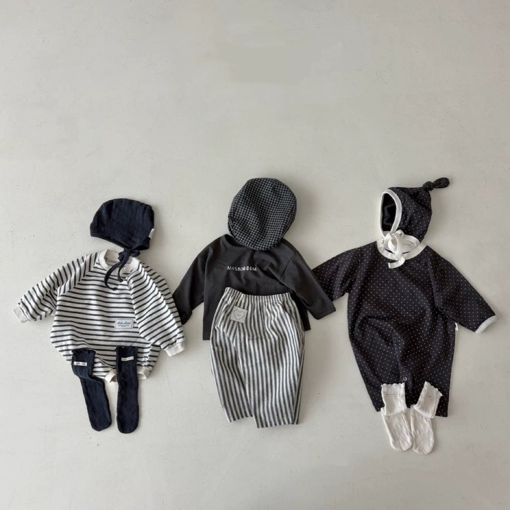 【BABY】ボーダー丸首ロンパースSK102630