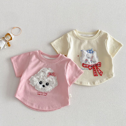 【BABY&KID】夏新作 立体カートゥーンTシャツ、チェックキュロットSK105219