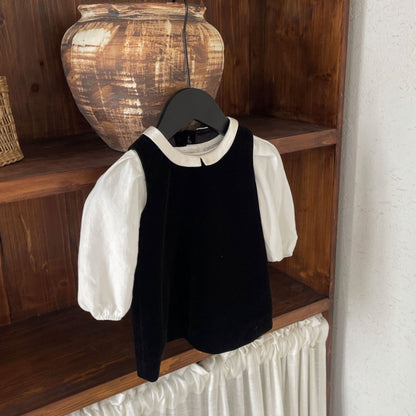 【BABY】ヘップバーン風ワンピース、無地シャツSK107417