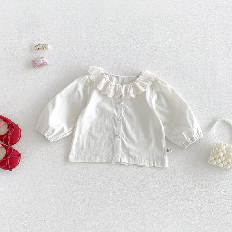 【BABY】チェックサロペットロンパース＆レース襟シャツSK106804