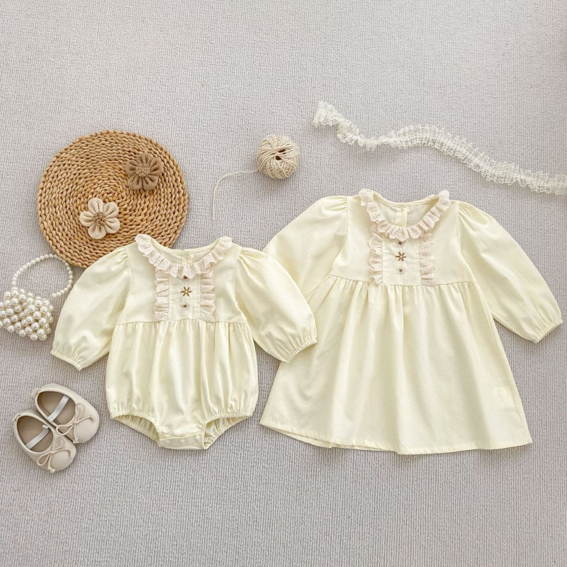 【BABY&KID】フラワー刺繍ロンパース、ワンピースSK107916