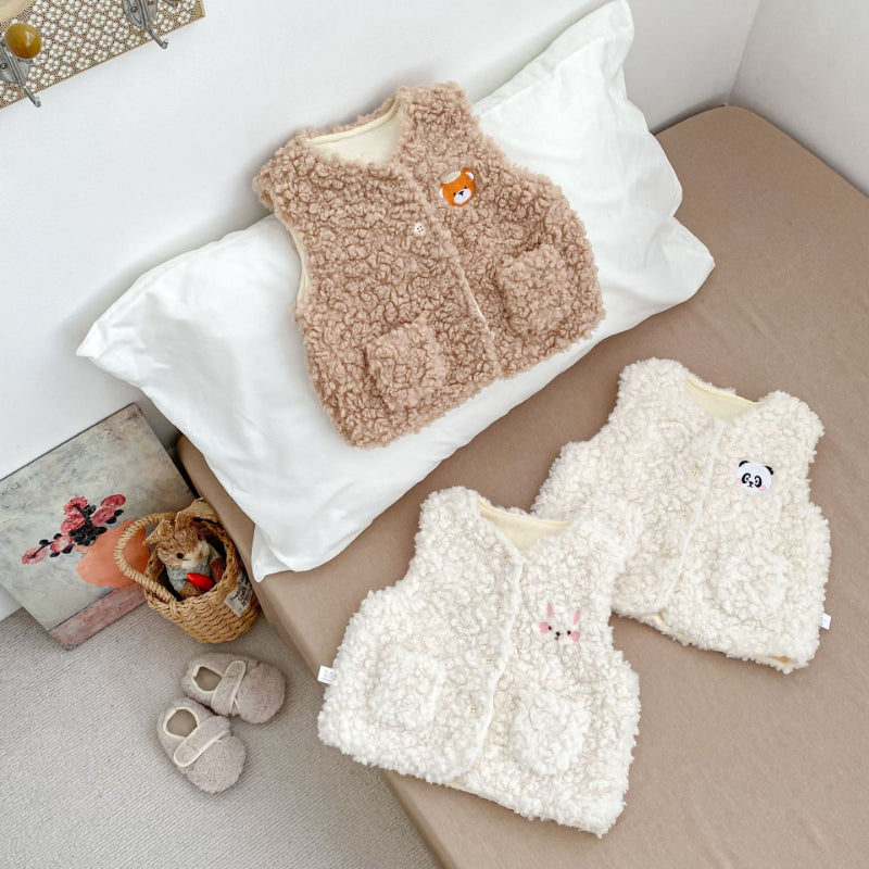 【BABY&KID】冬新作カートゥーン裏起毛ベストSK102732