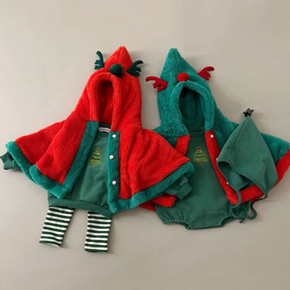 【BABY】クリスマス刺繍裏起毛カバーオールSK102809