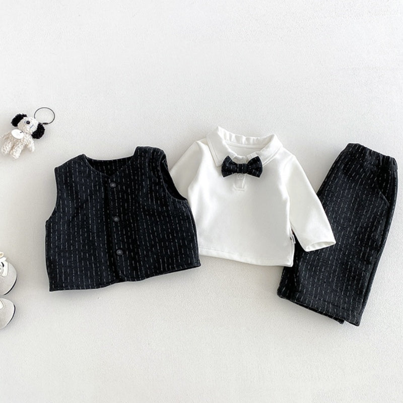 【BABY】冬新作厚手ベストセットアップ、裏起毛トップスSK108312