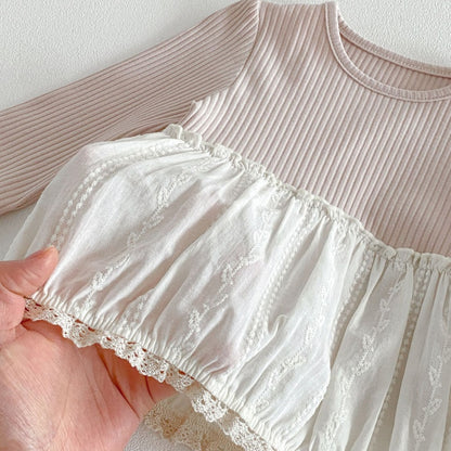 【BABY&KID】ラウンドネックフリル裾綿セットアップSK104307