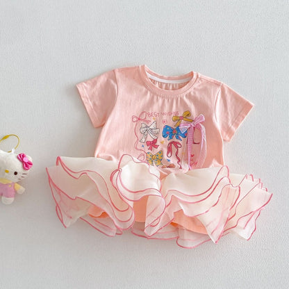 【BABY&KID】夏新作プリントチュールワンピースSK105520