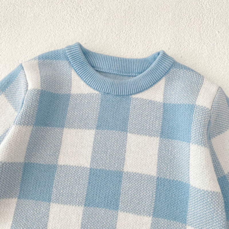 【BABY】ブルーチェックロンパースSK100602