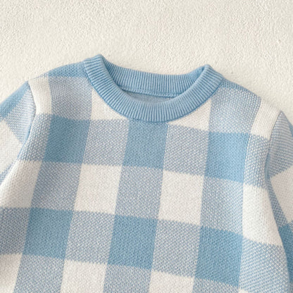 【BABY】ブルーチェックロンパースSK100602