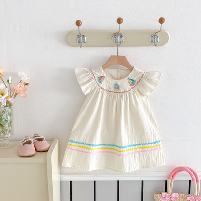 【BABY&KID】夏新作 帆船刺繍ワンピースSK081612
