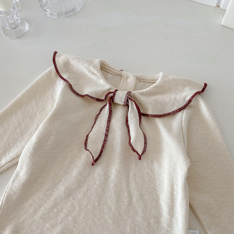 【BABY】チェックサロペットロンパース&蝶結びTシャツSK100424