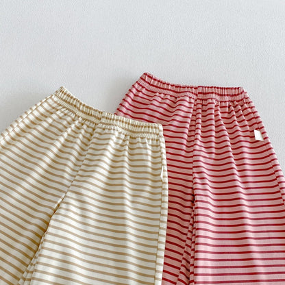 【BABY&KID】夏新作ケープ風半袖Tシャツ＆ボーダーワイドパンツSK105801