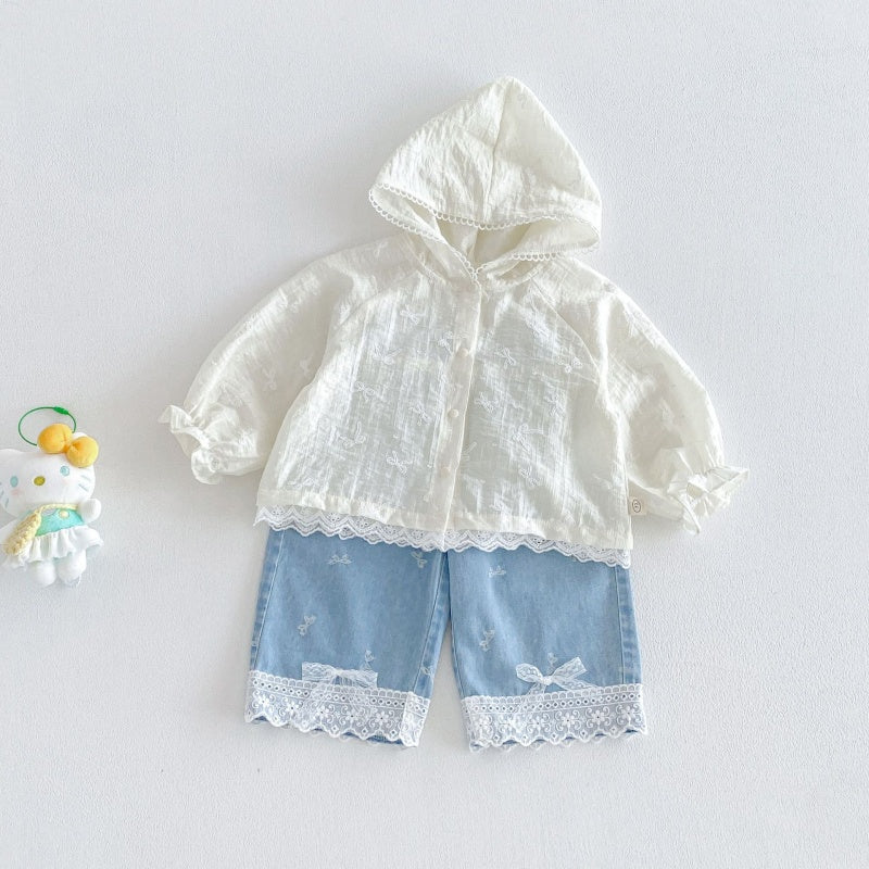 【BABY&KID】夏新作フリルフードUVカーディガンSK105908