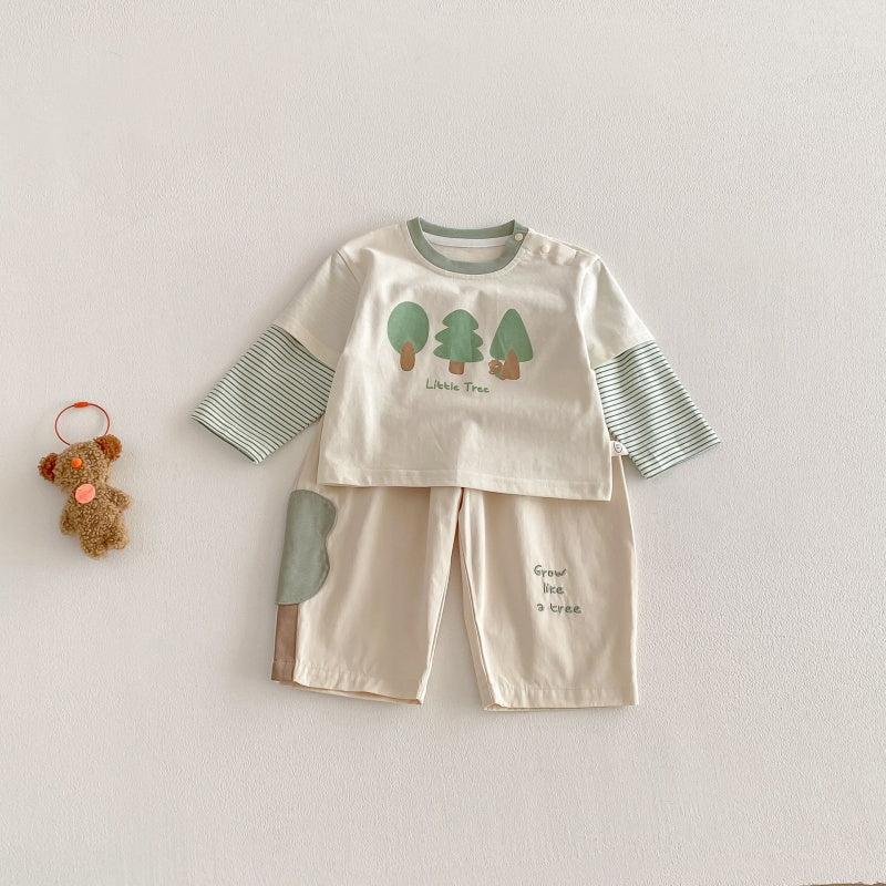 【BABY&KID】ツリー柄ロンT、襟付きシャツSK104112