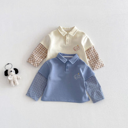 【BABY&KID】カートゥーン重ね着風ポロシャツSK103514