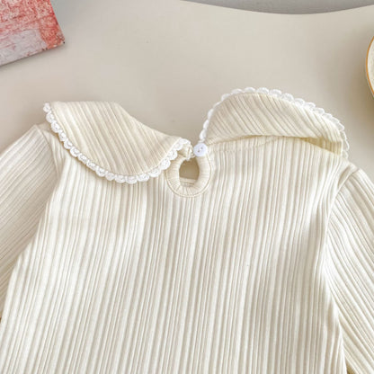 【BABY&KID】フリル裾ベスト&パンツ、レースドールカラーブラウスSK100844