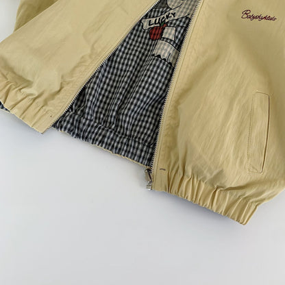 【BABY&KID】チェック象柄or無地リバーシブルコートSK100528