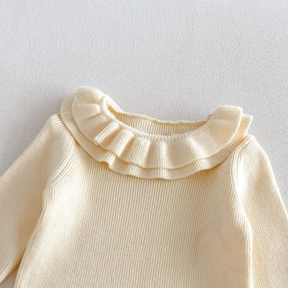 【BABY&KID】ベルベットハート刺繍ワンピース、フリル襟ニットSK108111