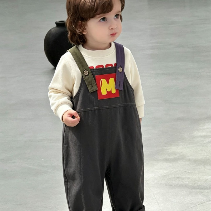【BABY】ロゴサロペット＆長袖トップスSK106716