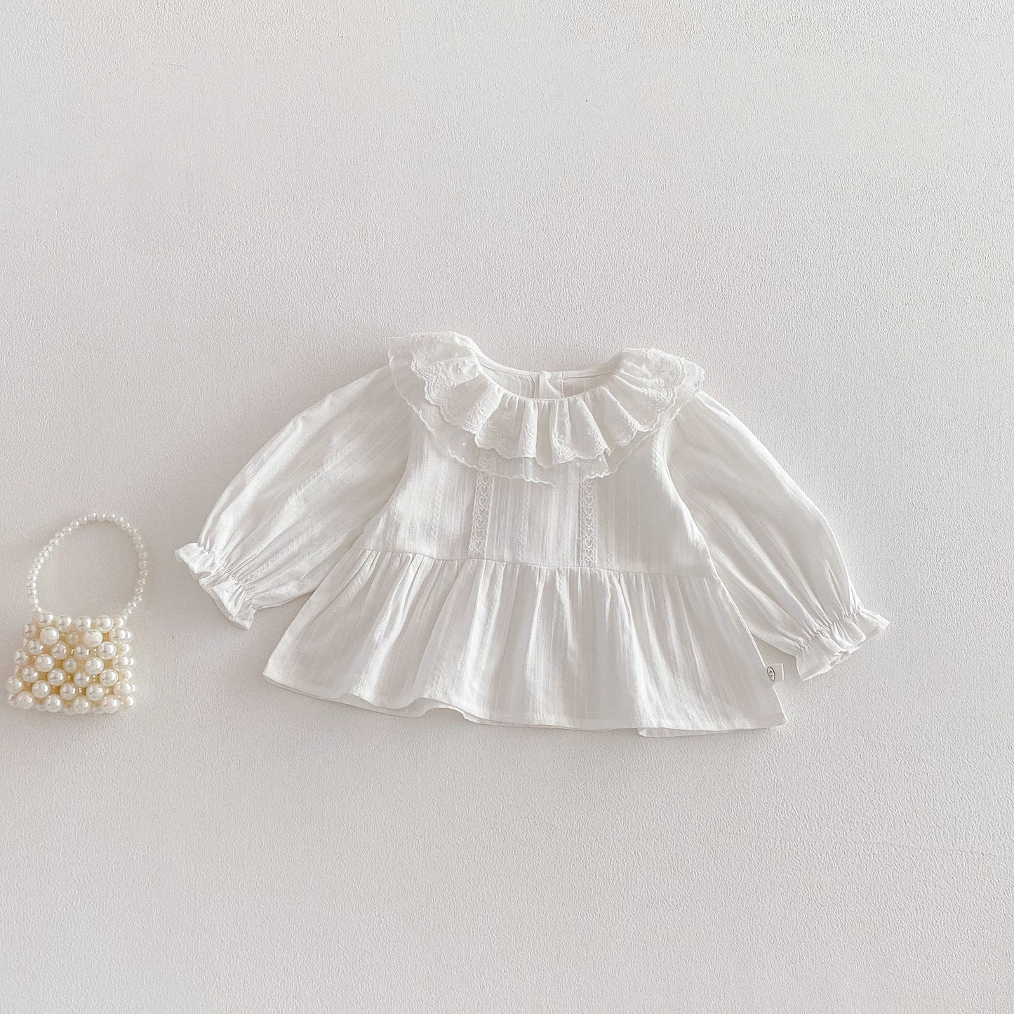 【BABY&KID】かわいいレースフリル襟ブラウスSK103511