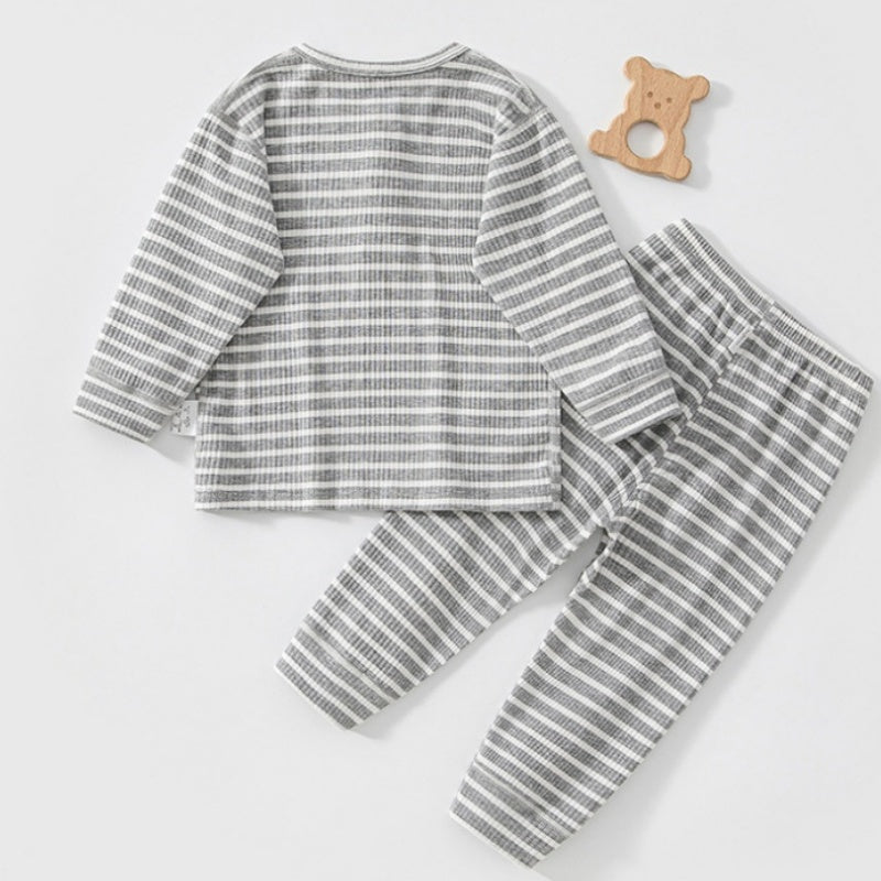 【BABY&KID】北欧風ボーダーリブセットアップSK107118